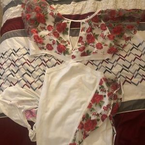 Very nice white, red dress